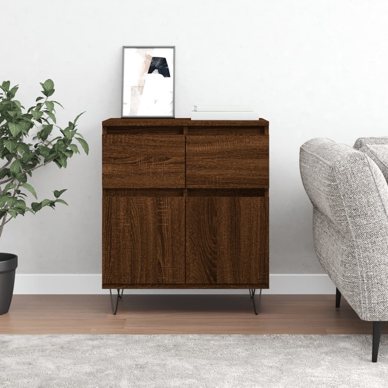 Buffet Chne marron 60x35x70 cm Bois d'ingnierie