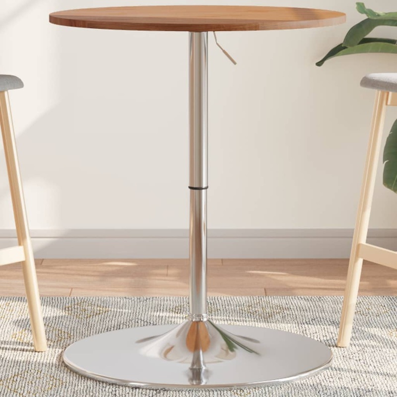 Table de bar marron clair 60x89,5 cm bois massif de chne