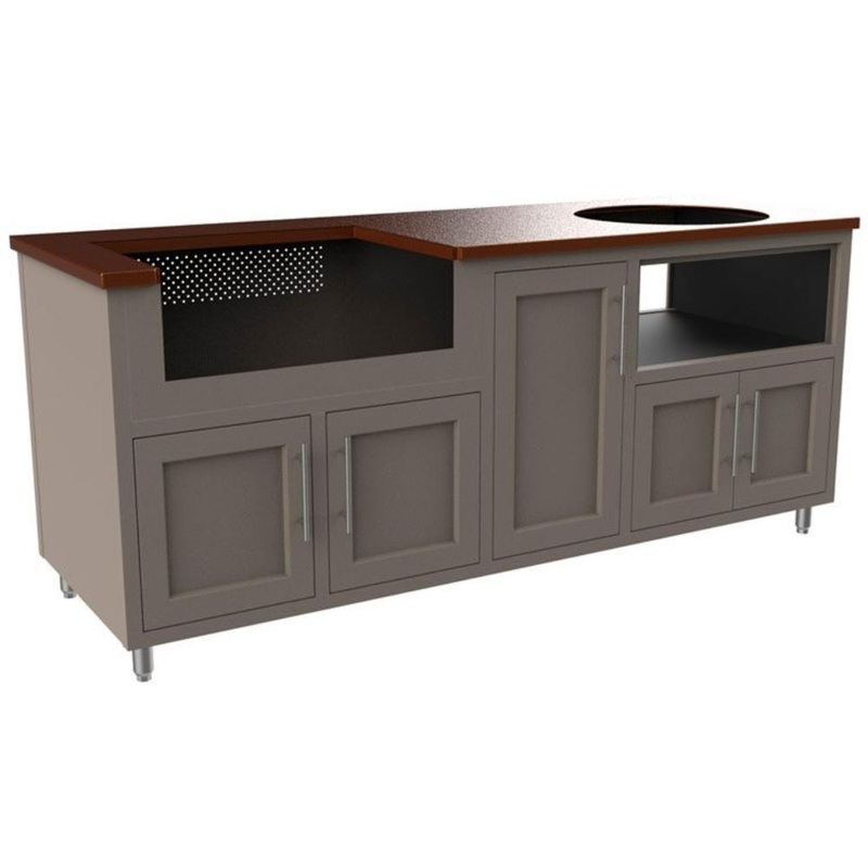 Challenger Designs | 83" Outdoor Kitchen Island with Big Green Egg Cutout