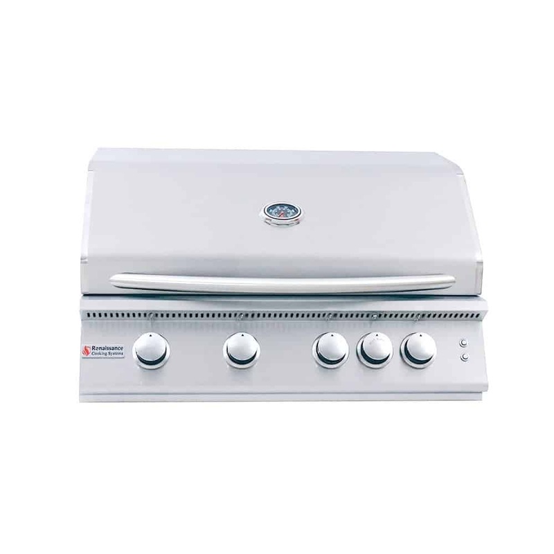 RCS | Premier Series 32" 4-Burner Built-In Grill with Rear Infrared Burner & Lights