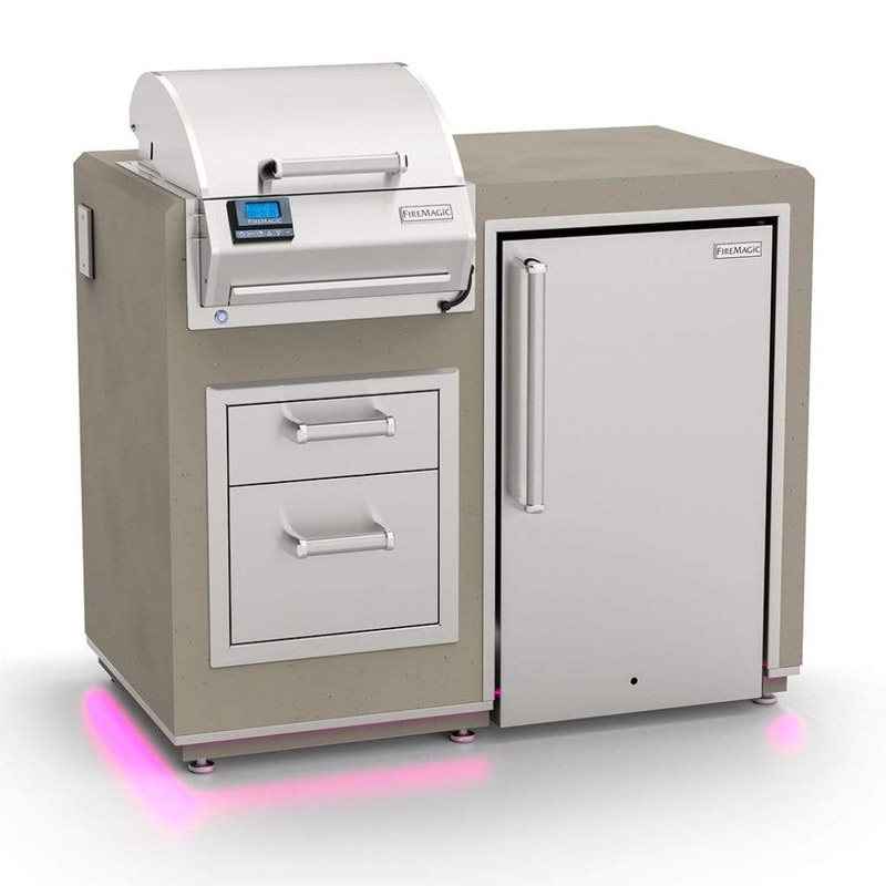 Fire Magic | Electric Grill Island Bundle with Refrigerator & Double Drawers