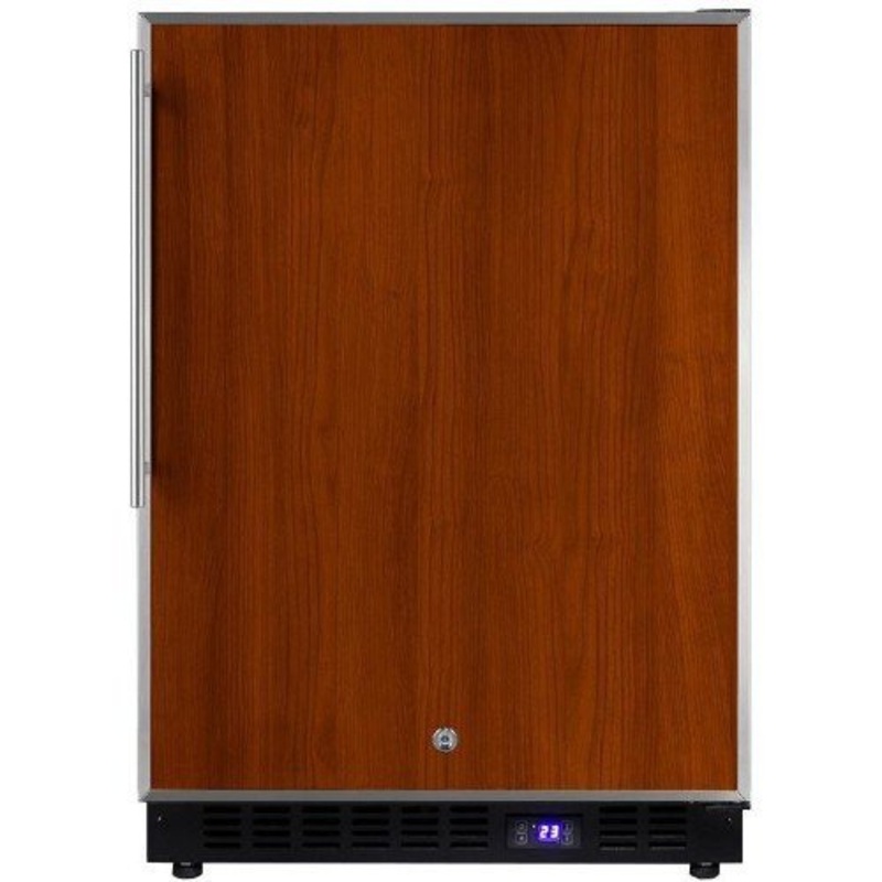 Summit | 24 3.72 Cu. Ft. Outdoor Compact Freezer & Ice Maker with Custom Panel & Black Cabinet
