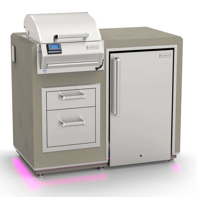 Fire Magic | 36" x 44" Electric Grill Island Bundle with Refrigerator