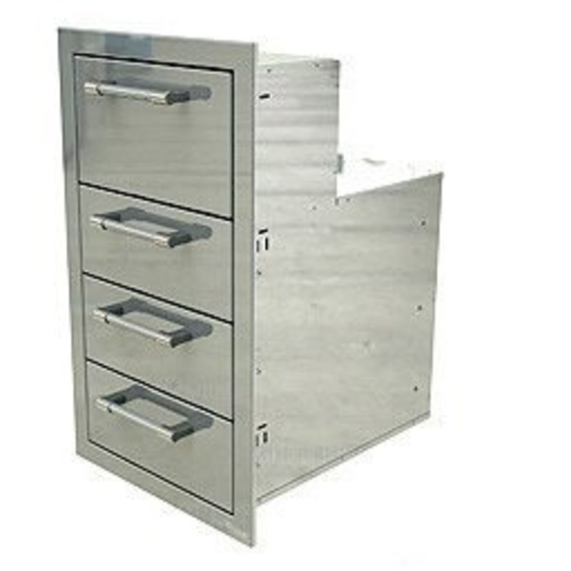 Alfresco | 17" Towel Holder with Three Drawers