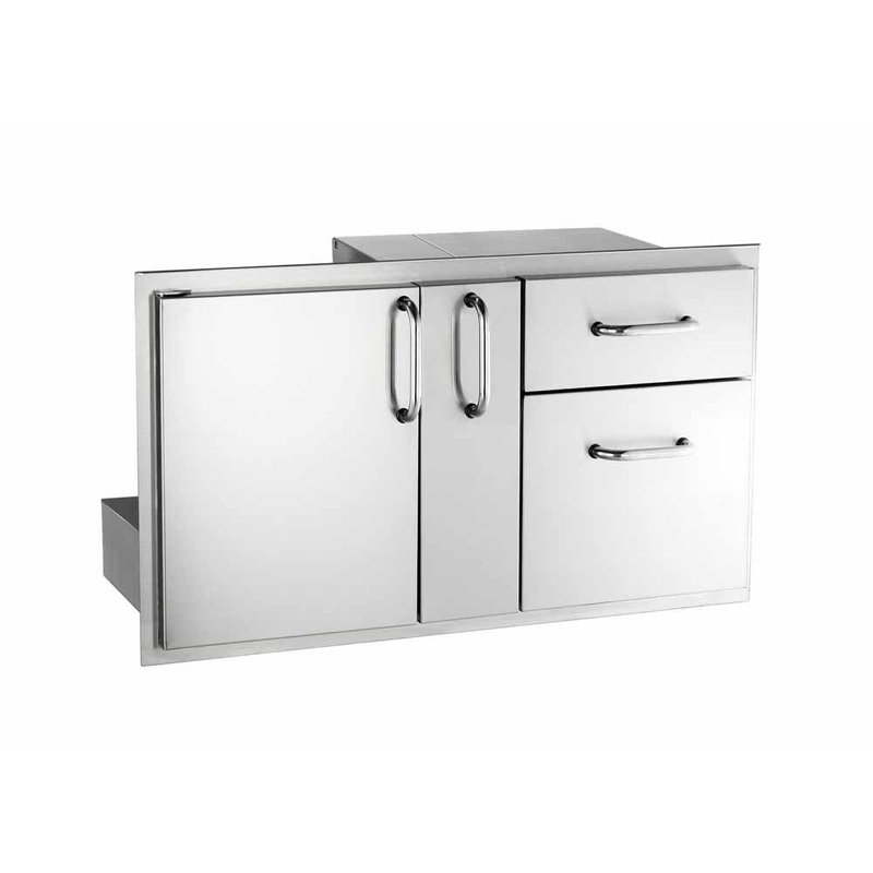 American Outdoor Grill | 18" x 36" Door with Double Drawer and Platter Storage