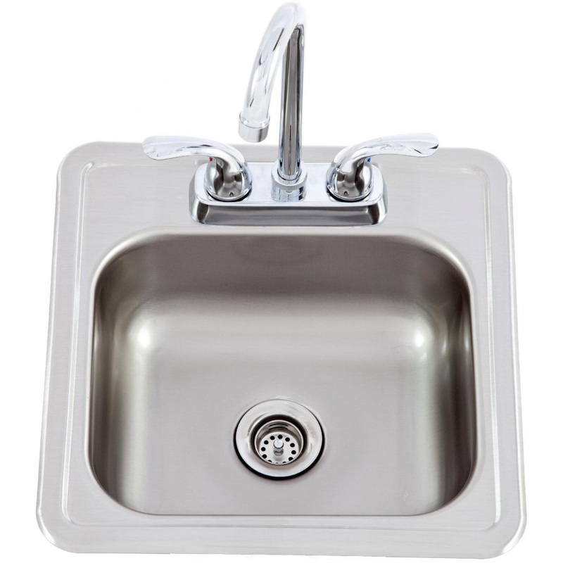 Lion | 15 X 15 Stainless Steel Sink with Hot/Cold Faucet