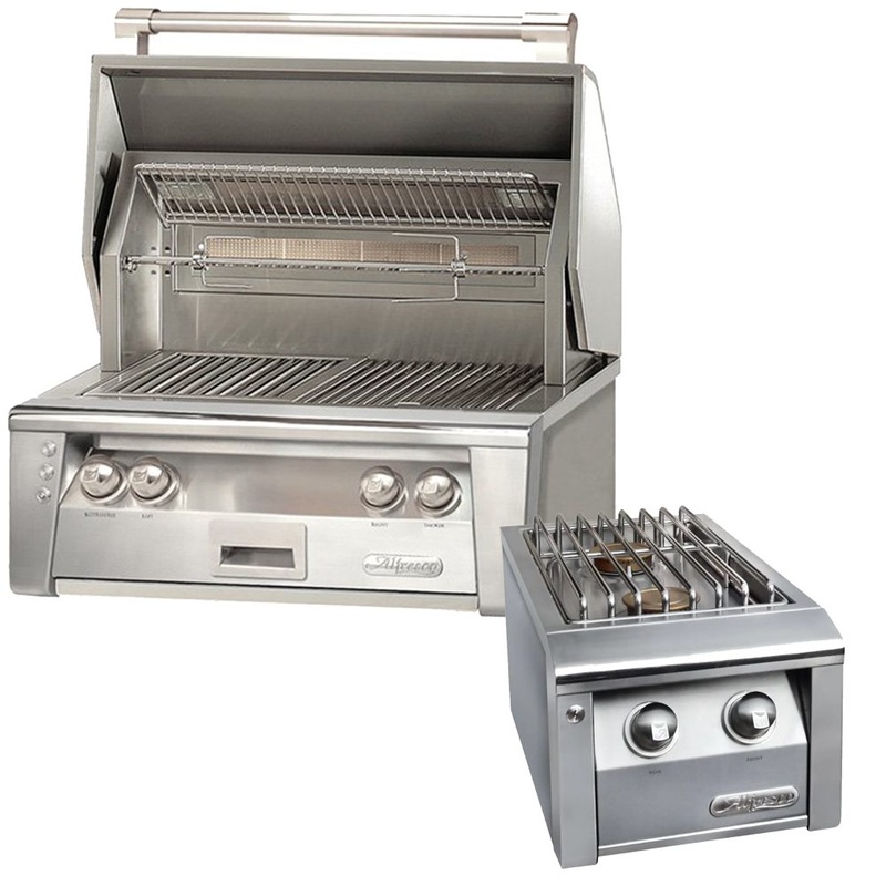 Alfresco | ALXE 30" Built-In Gas Grill with Rotisserie & 14 Built-In Double Side Burner Package
