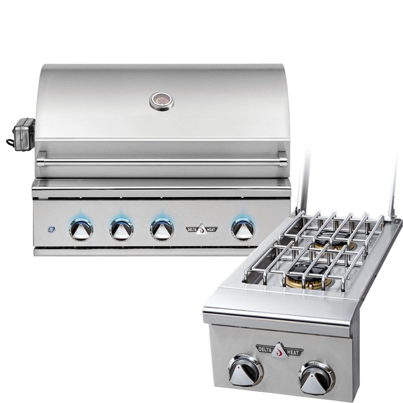 Delta Heat | 32" Built-In Gas Grill & Double Side Burner Package