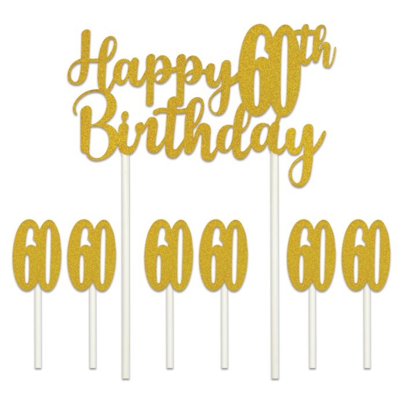 Happy '60th' Birthday Cake Topper
