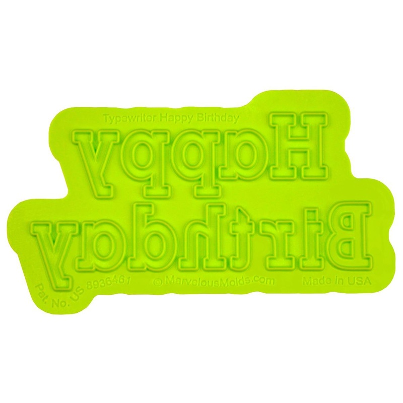 Typewriter Happy Birthday Flexabet Mold