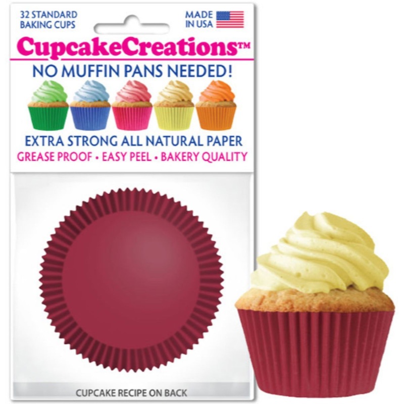 Burgundy Cupcake Liner, 32 ct.