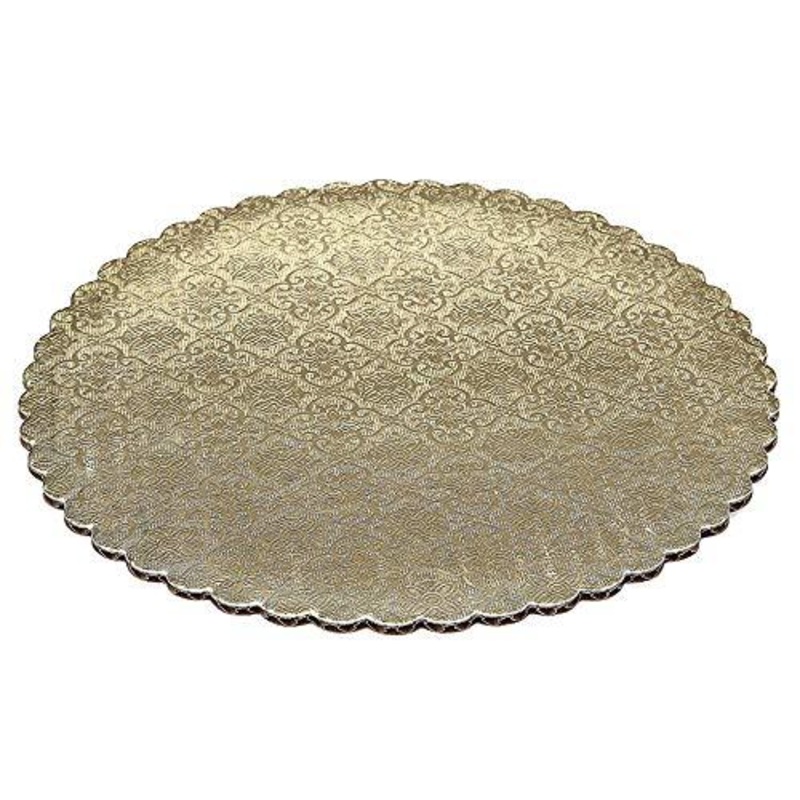 Gold Scalloped Circle Cake Boards  All Sizes