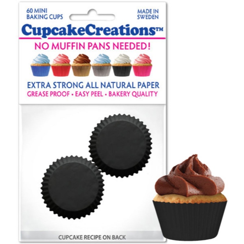 Mini Black Cupcake Liner, 60 ct.