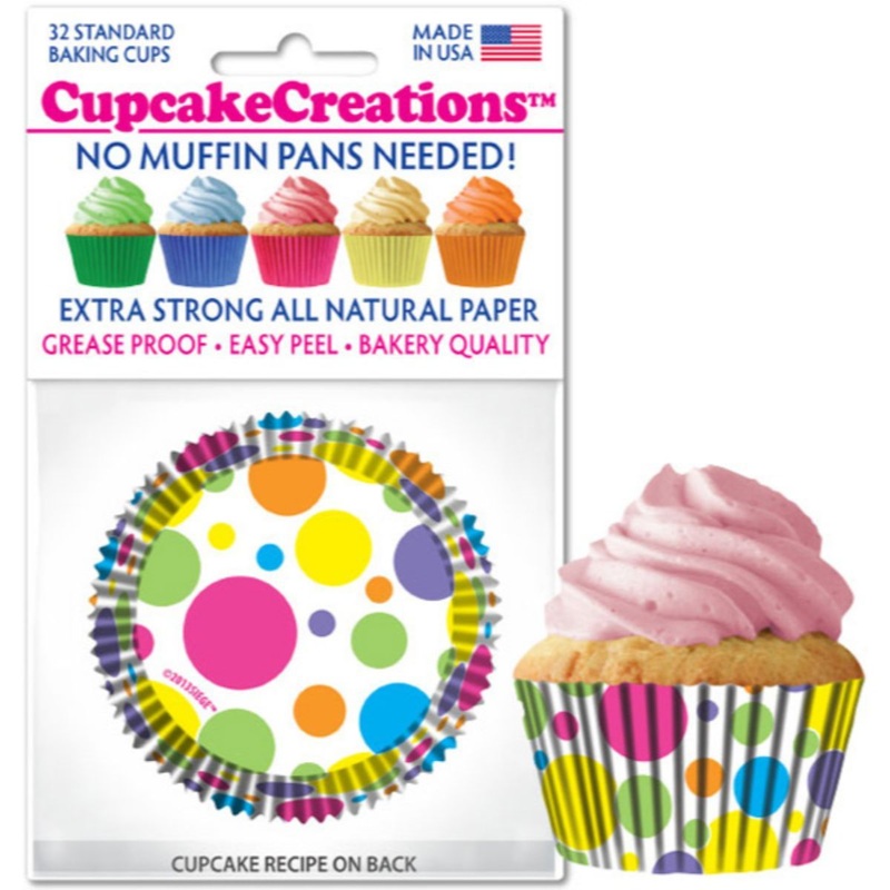 Rainbow Dots Cupcake Liner, 32 ct.