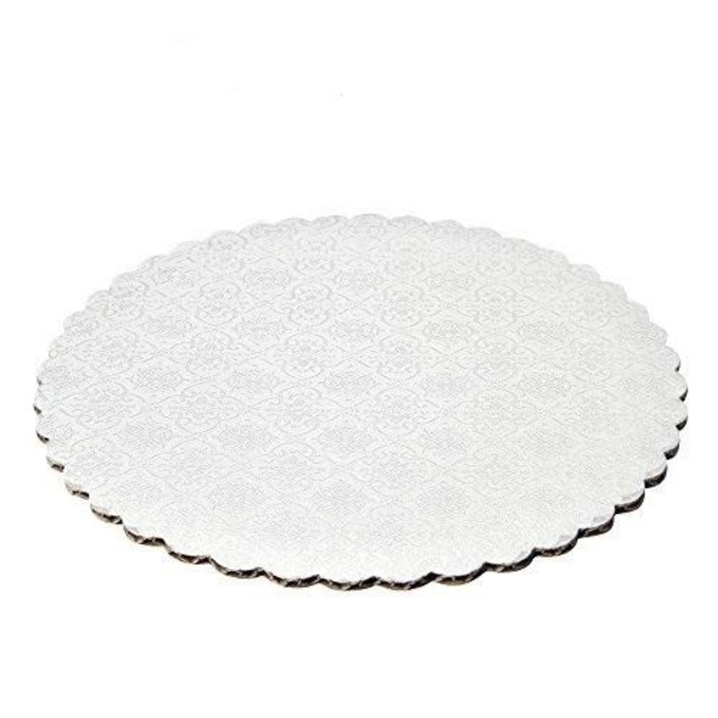 White Scalloped Circle Cake Boards  All Sizes