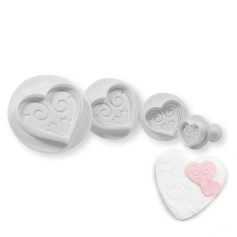 Fancy Heart Plunger Cutter Set