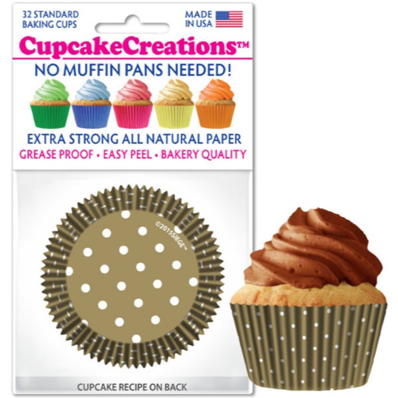 Gold Polka Dots Cupcake Liner, 32 ct.