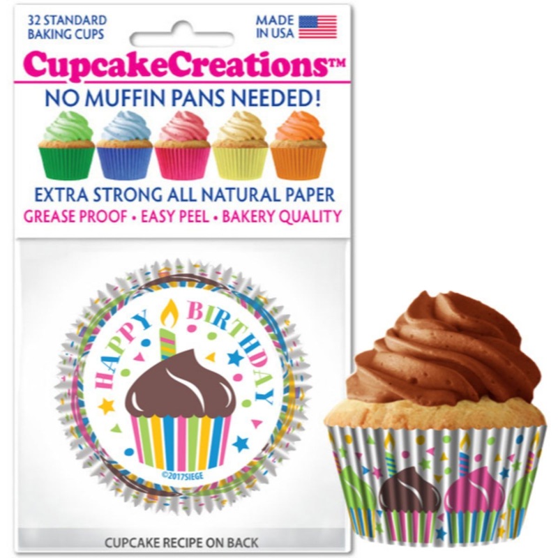 Happy Birthday Cupcake Liner, 32 ct.