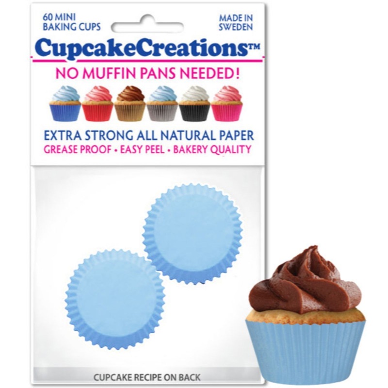 Mini Light Blue Cupcake Liner, 60 ct.