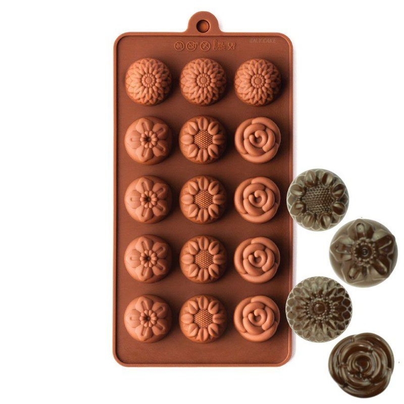 Narcissus, Sunflower, & Rose Silicone Chocolate Mold