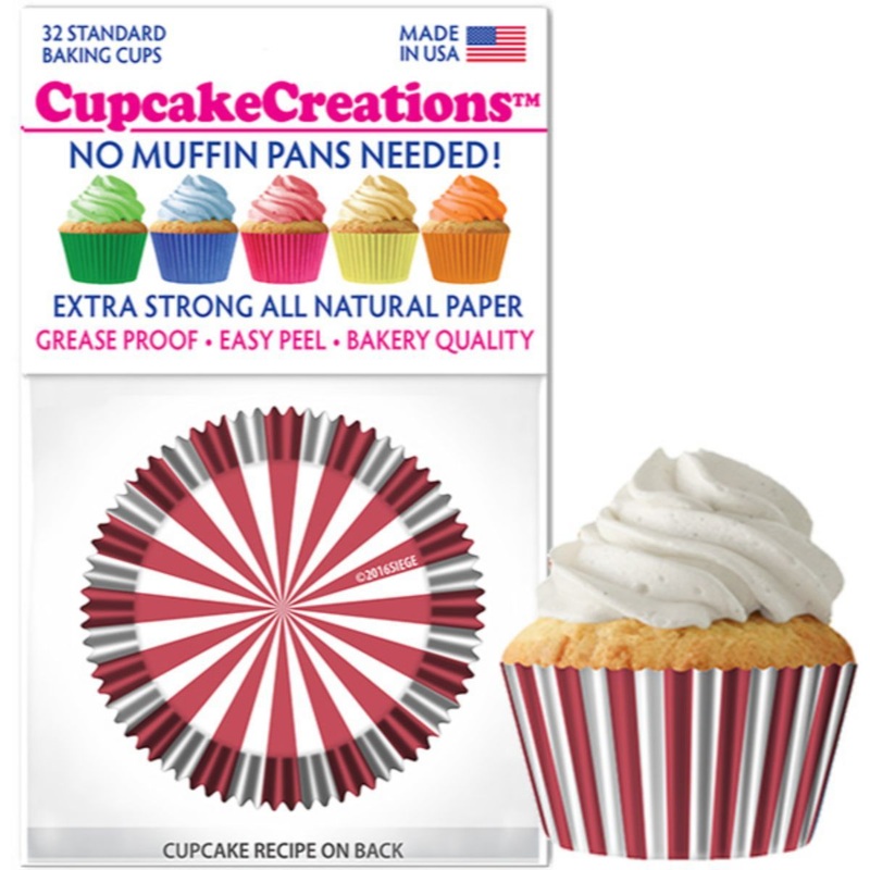Red Circus Stripes Cupcake Liner, 32 ct.