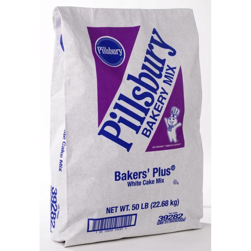 Pillsbury Bakers Plus White Cake Mix 50 lb Bag