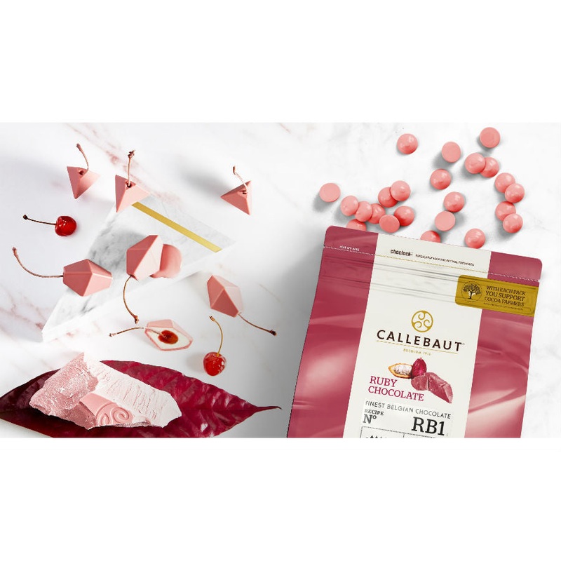 Callebaut Ruby Coverture 1.1 lb bag Callets