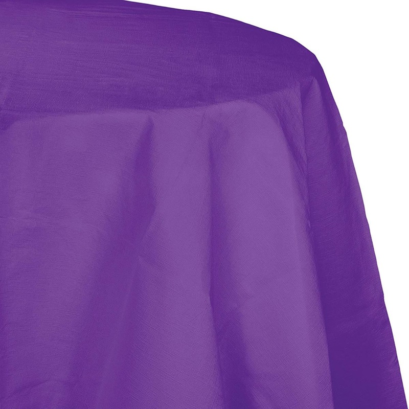 Creative Converting Round Plastic-Lined Tablecover