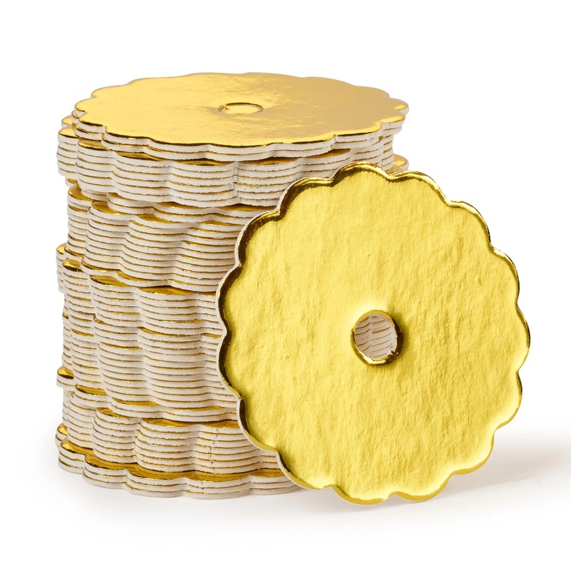 Cake Pop Boards, Gold Scalloped 50 Pcs