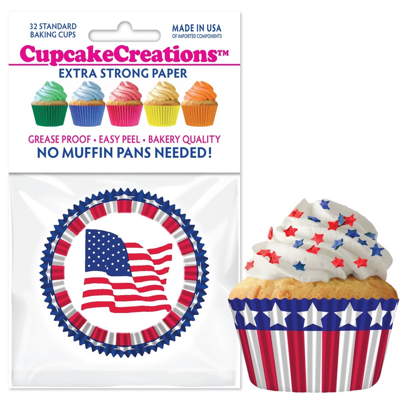 Cupcake Creations Stars and Stripes Baking Cups