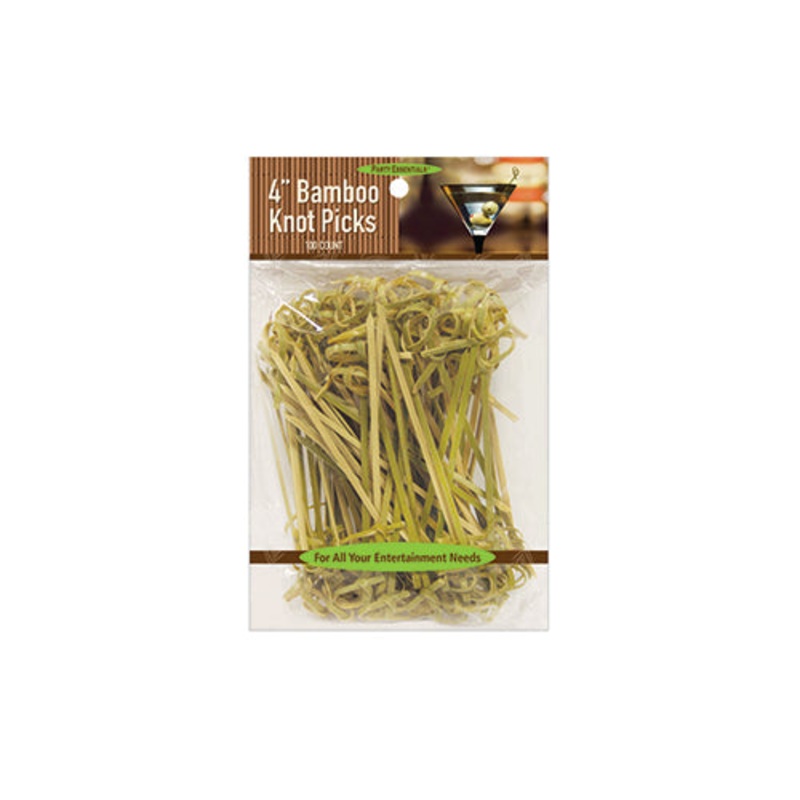 PartyE 4' Bamboo Knot Picks - 100ct