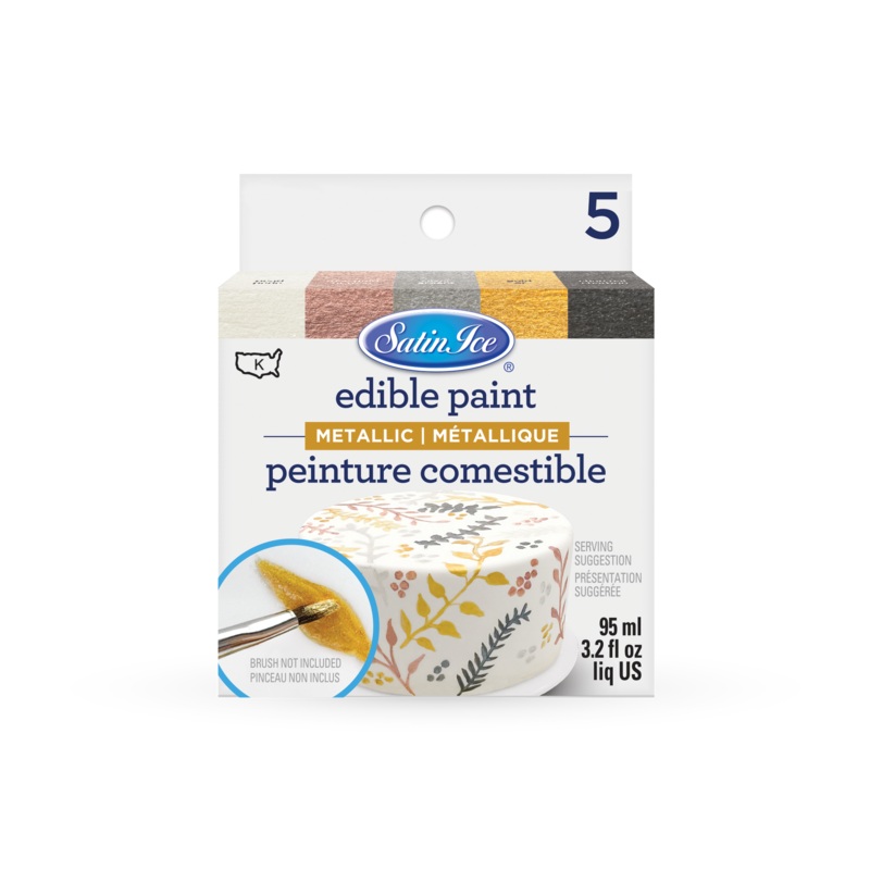 Satin Ice Edible Paint Metallic Set