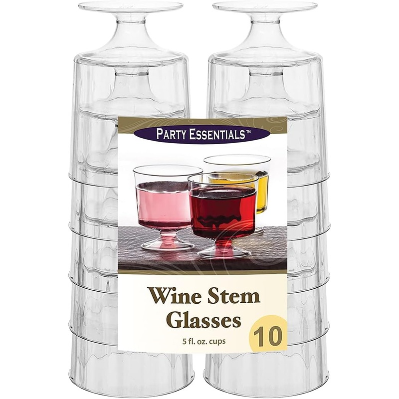 5oz Wine Stem Glass 10ct Part Essentials