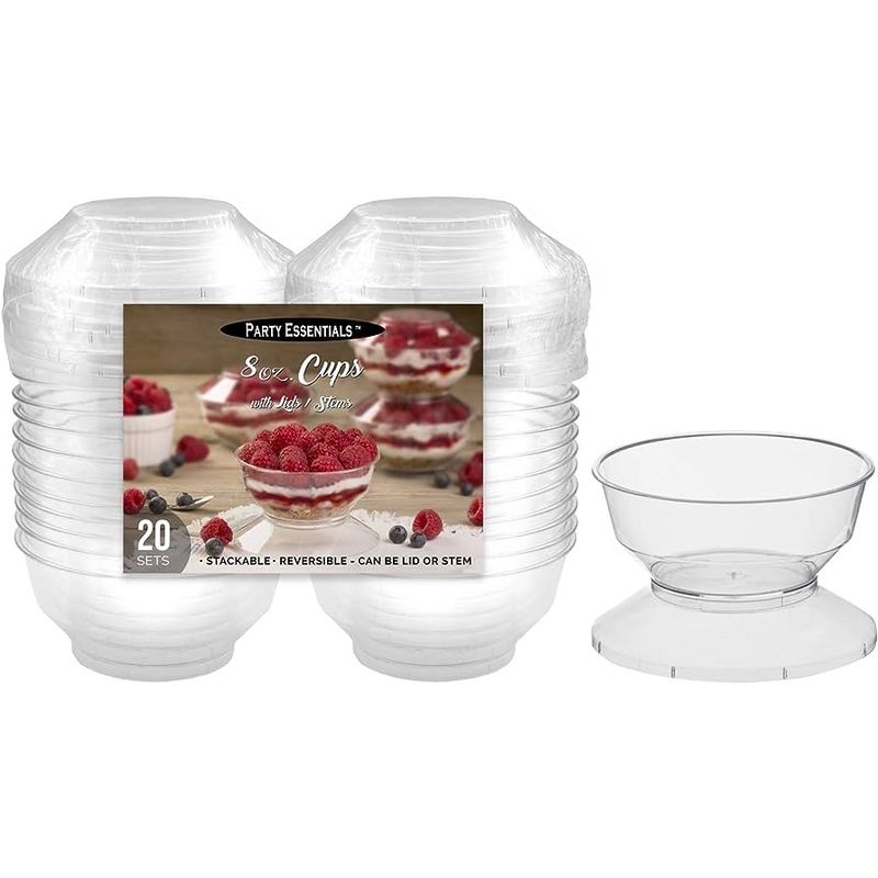 8oz Cups with Lids 20ct Party Essentials