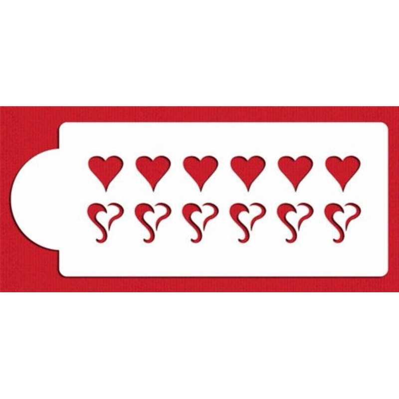 Dimensional Curly Hearts Cake Stencil