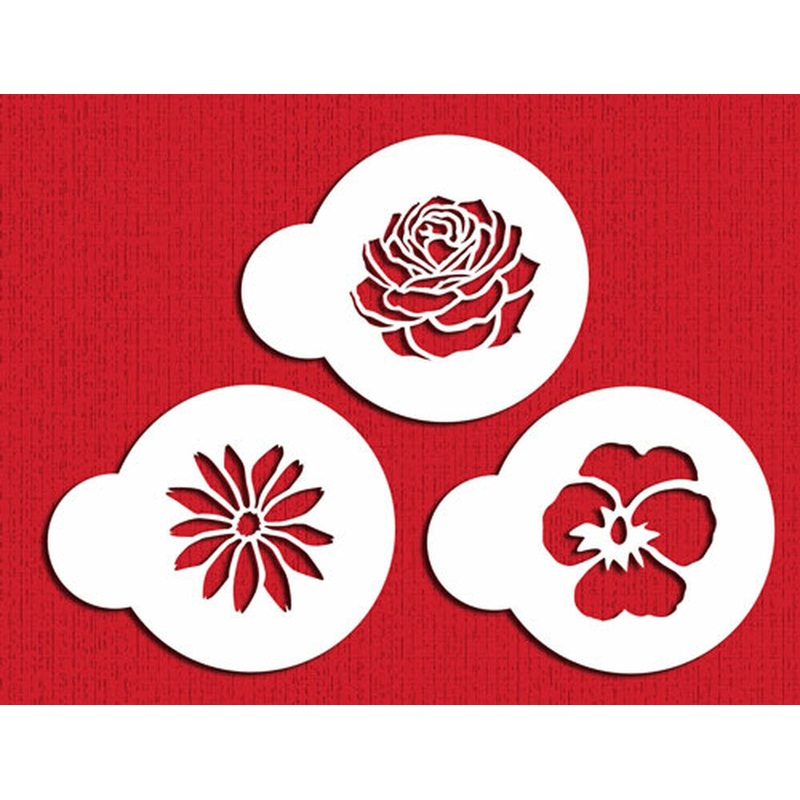Garden Flowers Cake Stencil