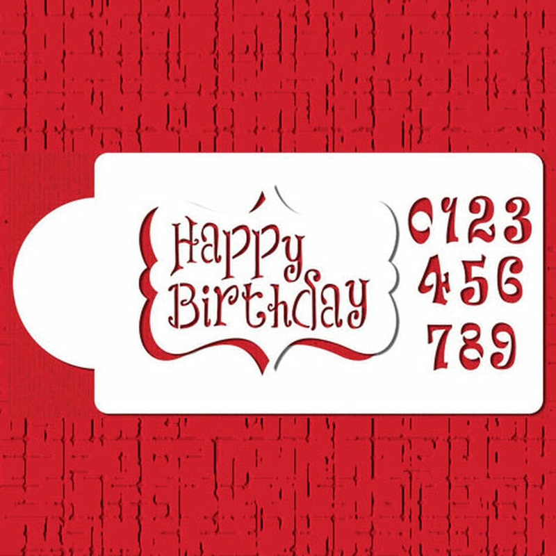 Happy Birthday Plaque Cake Stencil