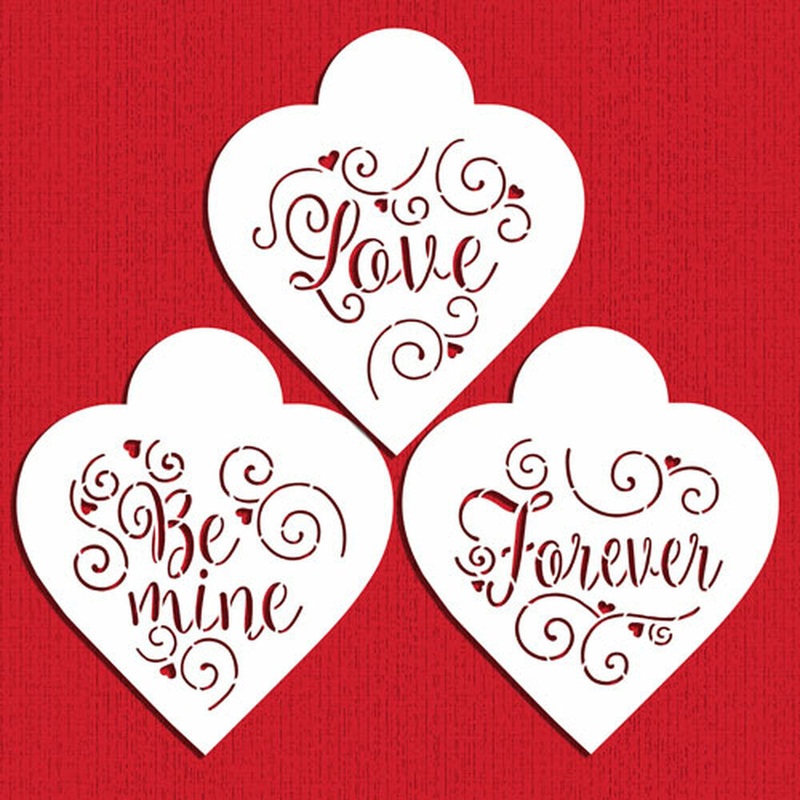 Love, Be Mine, Forever H Cookie Stencil