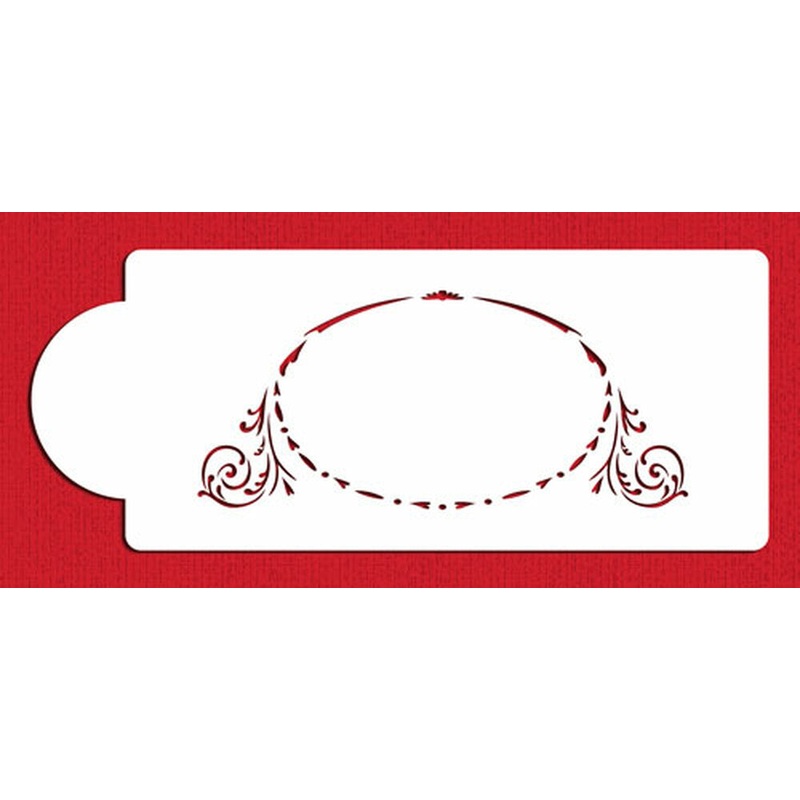 Medallion Oval Shape Cake Stencil