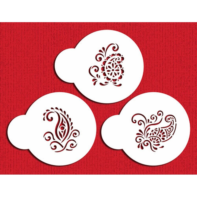 Mini Silk Paisley Cookie Stencil