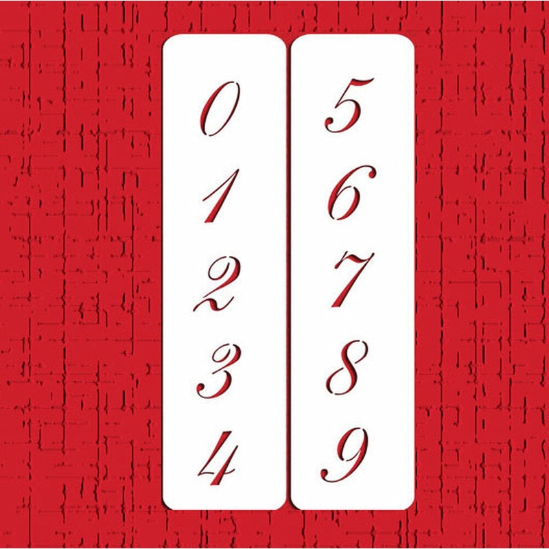 Script Numbers Cake Stencil