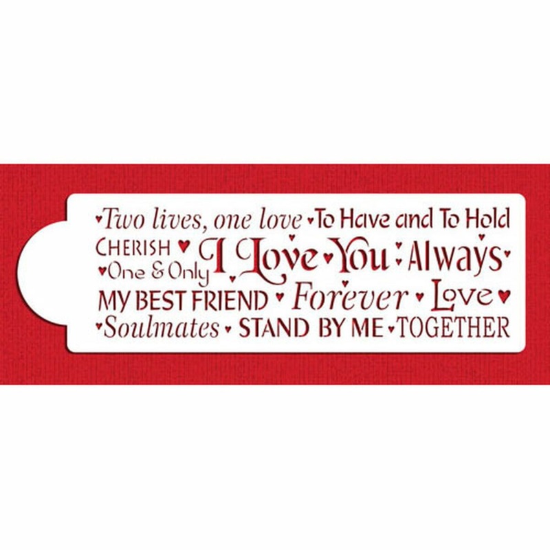 Words of Love Cake Stencil