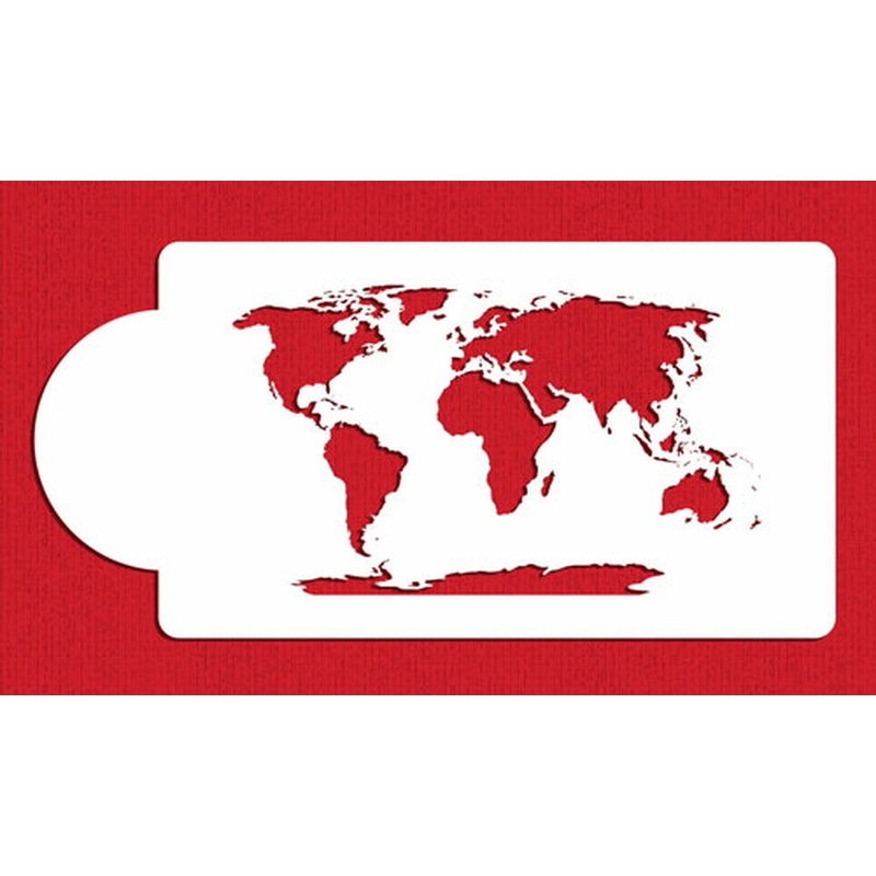 World Map Cake Stencil