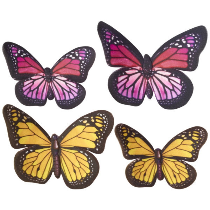163- Yellow And Pink Gum paste Butterflies