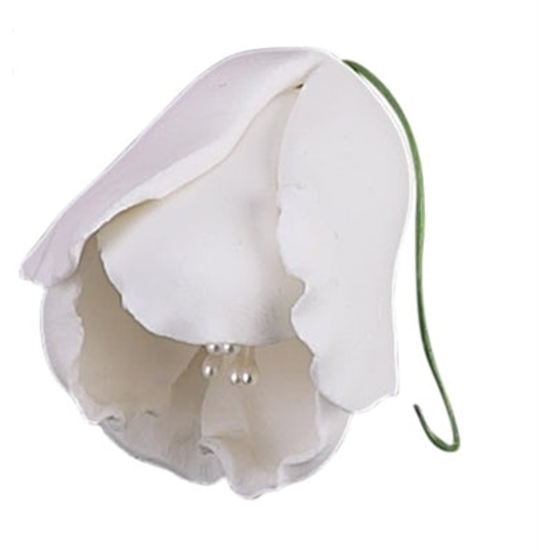 175- Large Tulip On A Wire - White