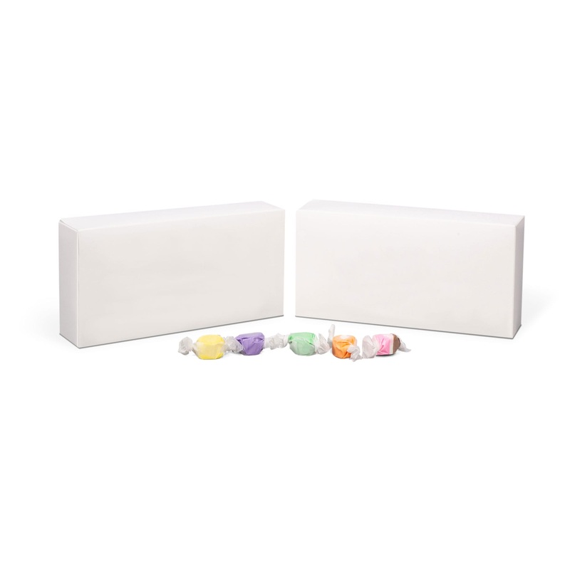 Box #34 - 9 x 4 1/2 x 2 White Candy & Fudge Boxes- 2lb