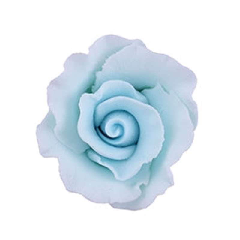149BL- Small Formal Rose On Wire - Blue