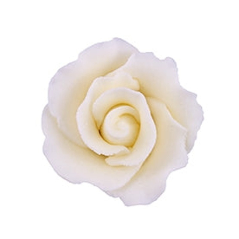 149IV- Small Formal Rose On Wire - Ivory