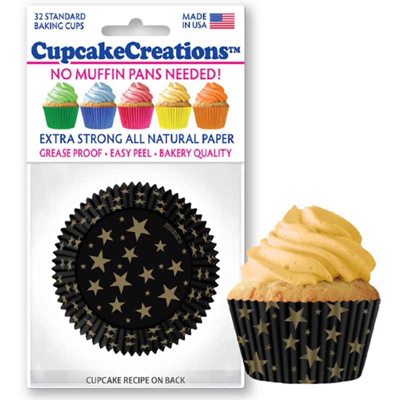 Gold Stars Cupcake Liner, 32 ct.