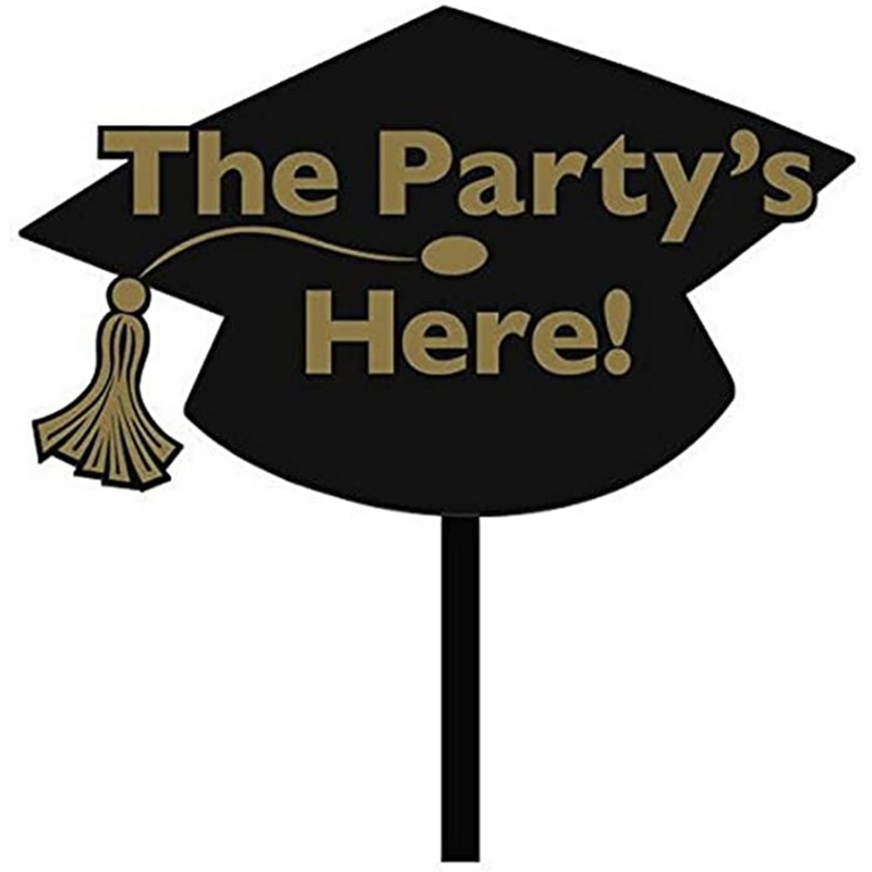 Grad Value Yard Sign - Black & Gold
